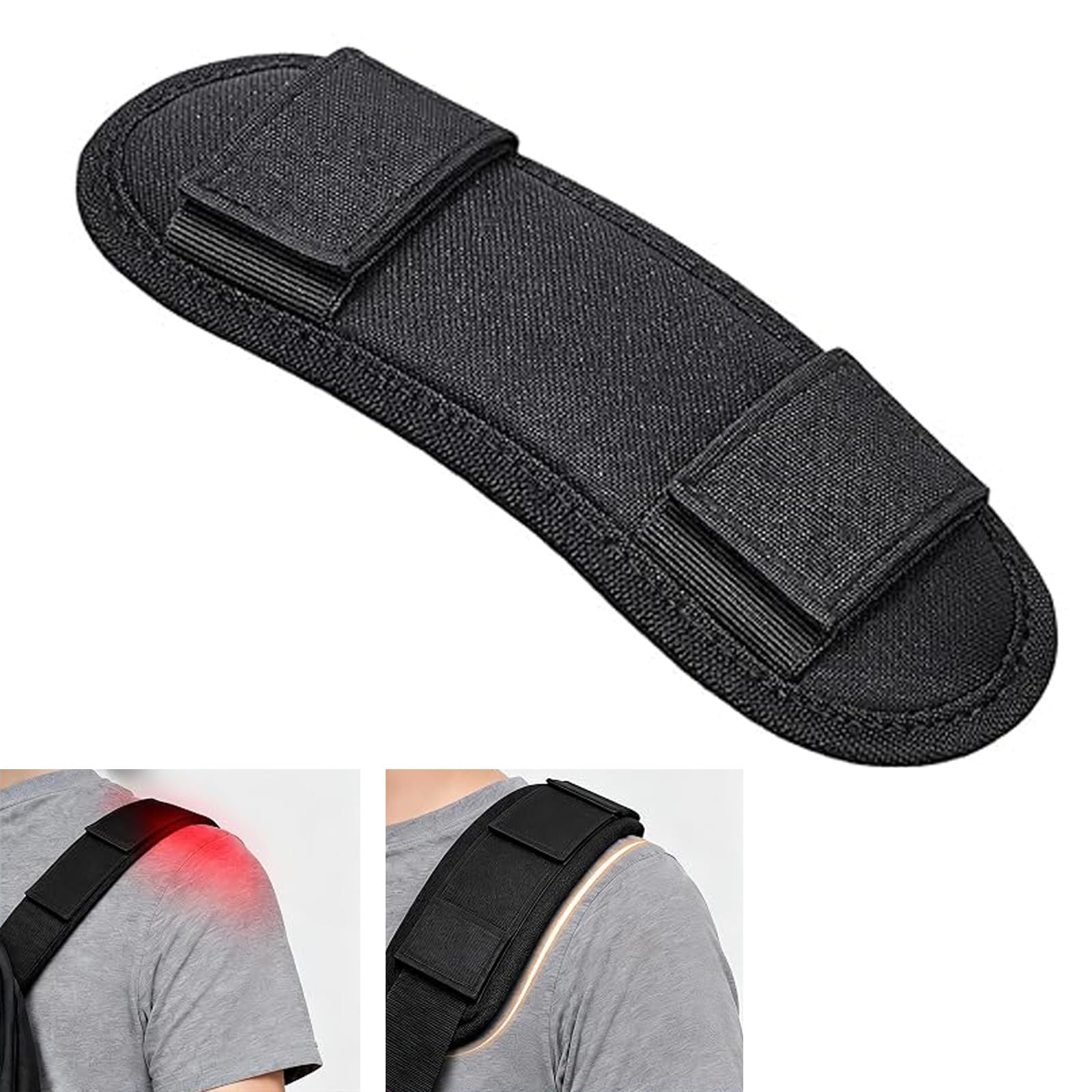 Shoulder Pad, Shoulder Strap Pad for Bag Strap, Laptop Bag Backpack Detachable Shoulder Strap Cushion, Black Webbing Velcro Shoulder Pad 23 x 7.5 cm, Bring Comfortable Wearing-image-21