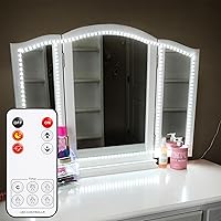 ViLSOM 13ft LED Vanity Mirror Lights Kit with Dimmer - 240 LEDs, Cuttable, 6000K Daylight for Makeup Dressing Table (Mirror Not Included)