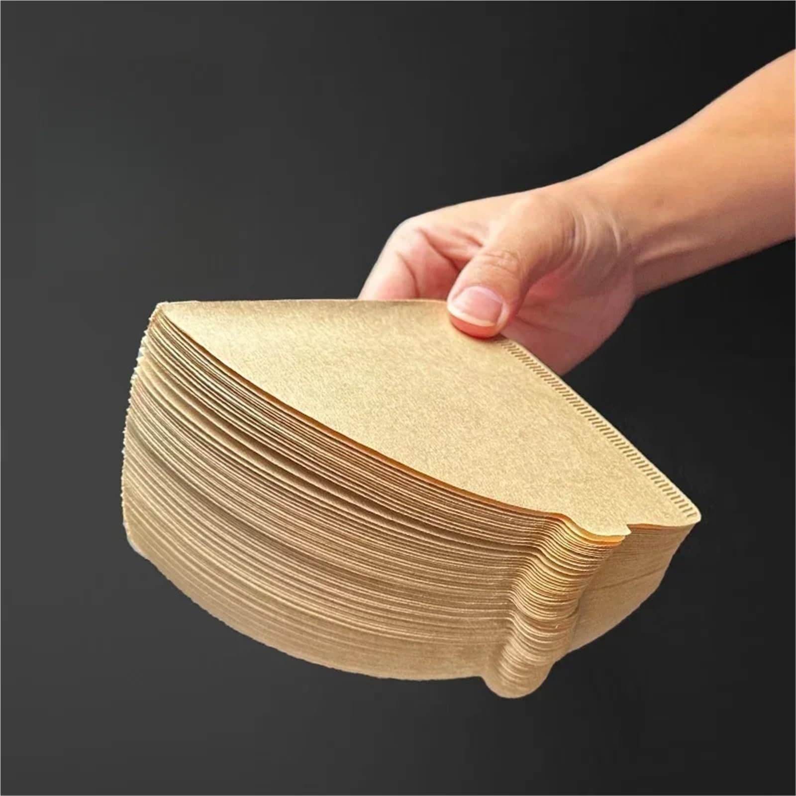 300 filtros de papel for café, hecho a mano, pulpa madera cónica especial, filtro extraíble portátil, herramientas cafetería for el hogar Para Cafeteras De Goteo(Brown 2-4Cups)