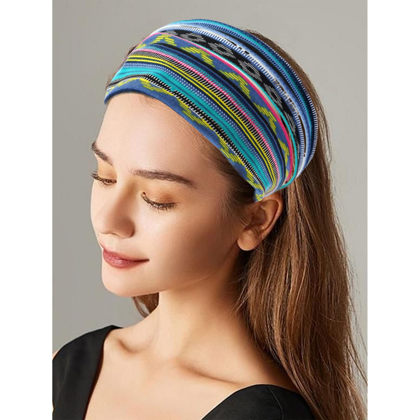 GWAWG 4 Pack Headbands for Women's Hair Wide and Thin Elastic Boho Tie Dye Knotted Hairbands,Our Ladies Headbands Blend Vintage Style with Practicality.Casual Outings,Festivals and as Women's Fashion - Image 3