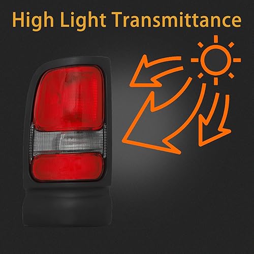 Miniatura 6 de Conjunto de luz trasera compatible con Dodge Ram 1500 2500 3500 1994-2001 lámparas de freno traseras del lado del conductor y del pasajero
