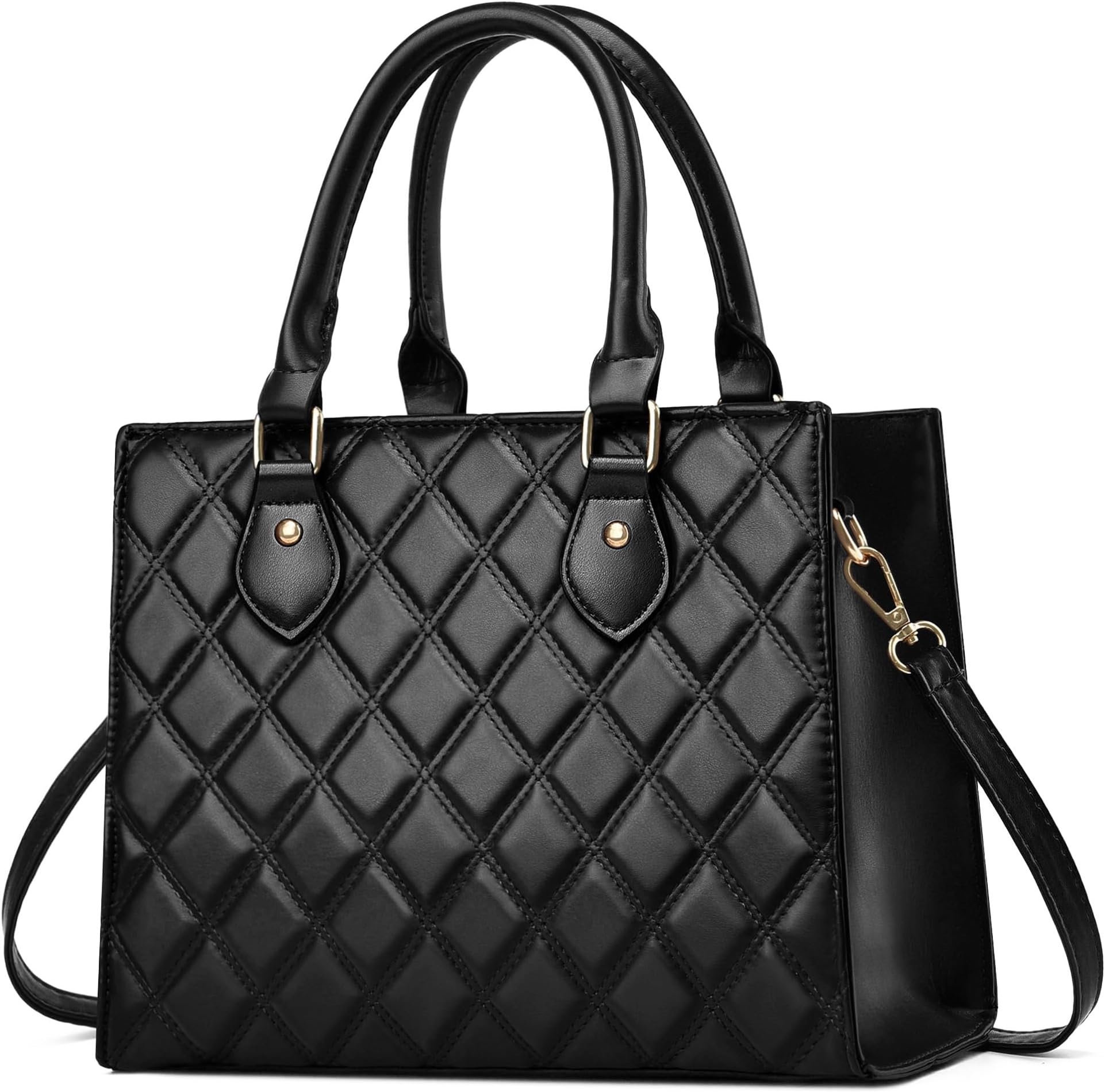 CHICAROUSAL Crossbody Purses and Handbags for Women PU Leather Tote Top Handle Satchel Shoulder Bags (Lge Black)