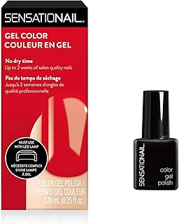 Gel Nail Polish, Salon Quality, At Home Gel Quick Cure Polish, Rapid Dry, LED Lamp, Glossy, Long-Lasting, No Dry Time, Vixen Red Shade, 0.25 Fl Oz