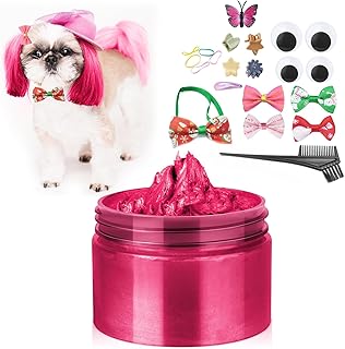 Red Temporary Hair Color Wax Kit for Dogs - Ideal Gift for Your Pets or Dog Lovers. Safe Dog Hair Dye for Parties, Cospla...