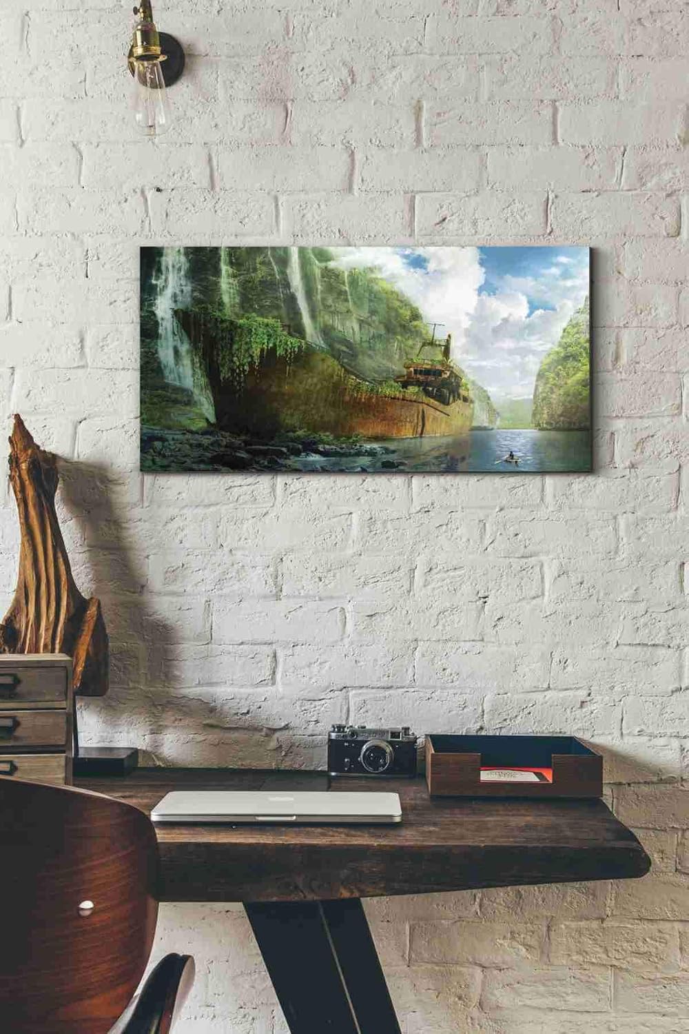 Epic Graffiti 'Shipwreck' by Jonathan Lam, Canvas Wall Art, 24"x12"