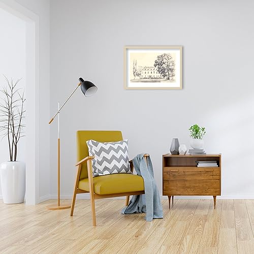 Miniatura 4 de Amanti Art Cuadro de pared enmarcado de madera de Country House by Wild Apple Portafolio (25 pulgadas de ancho x 19 pulgadas de alto), marco natural