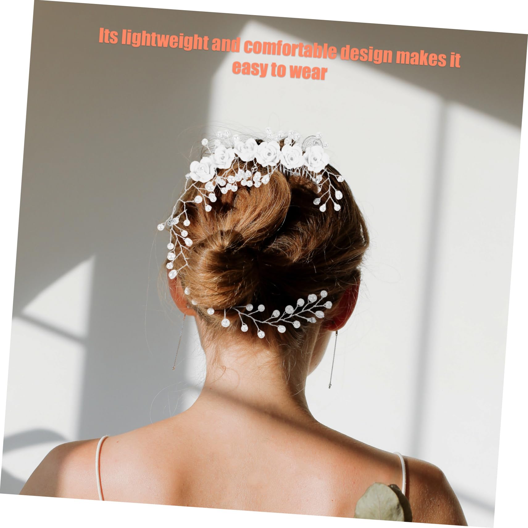 FRCOLOR Cintas para el pelo con perlas y flores, diadema, cinta para el pelo, accesorios para el pelo para el baile de graduación, diademas para el pelo para la novia, flores para el pelo, para mujer,