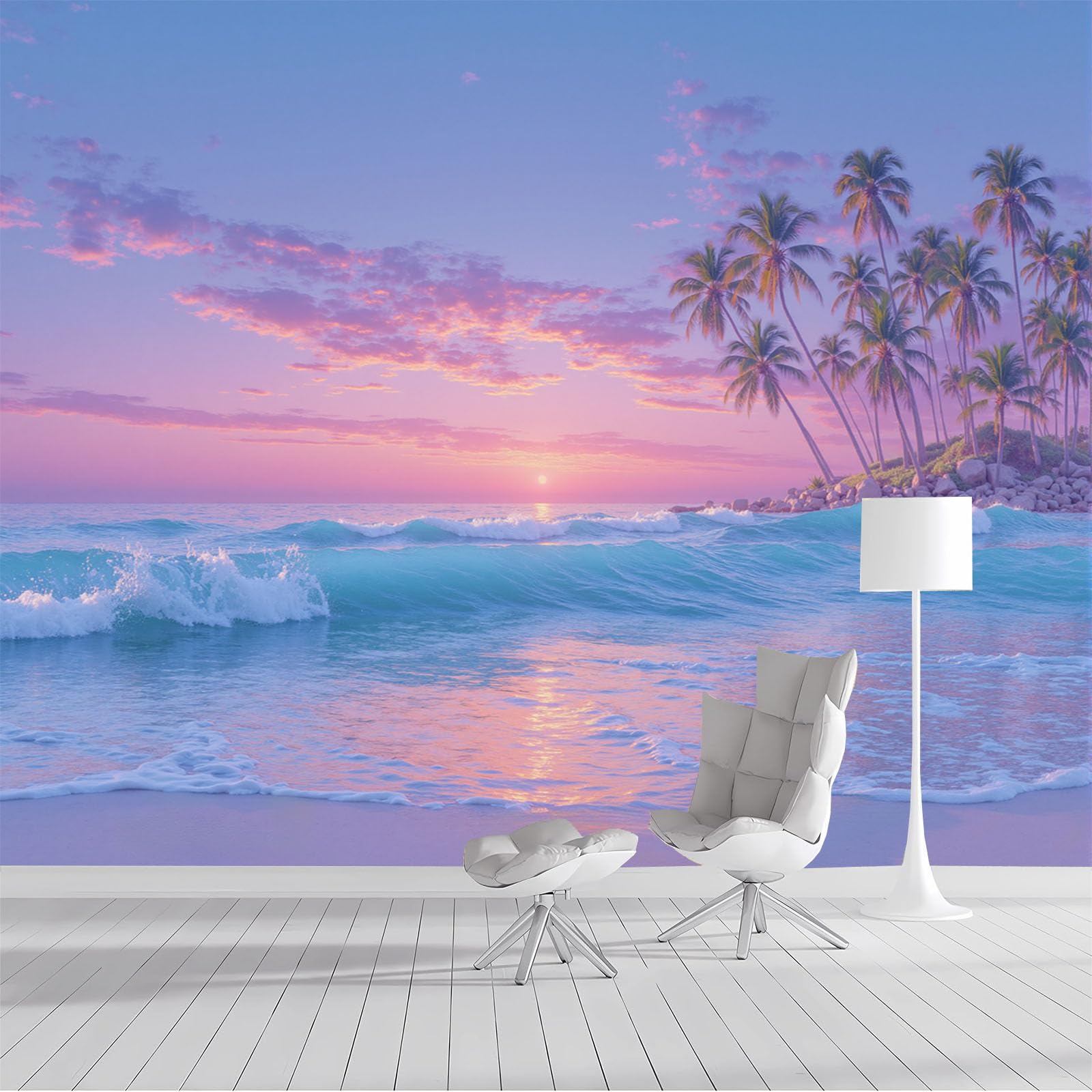 Carta Da Parati Murale Tramonto Sulla Spiaggia, 350x256cm