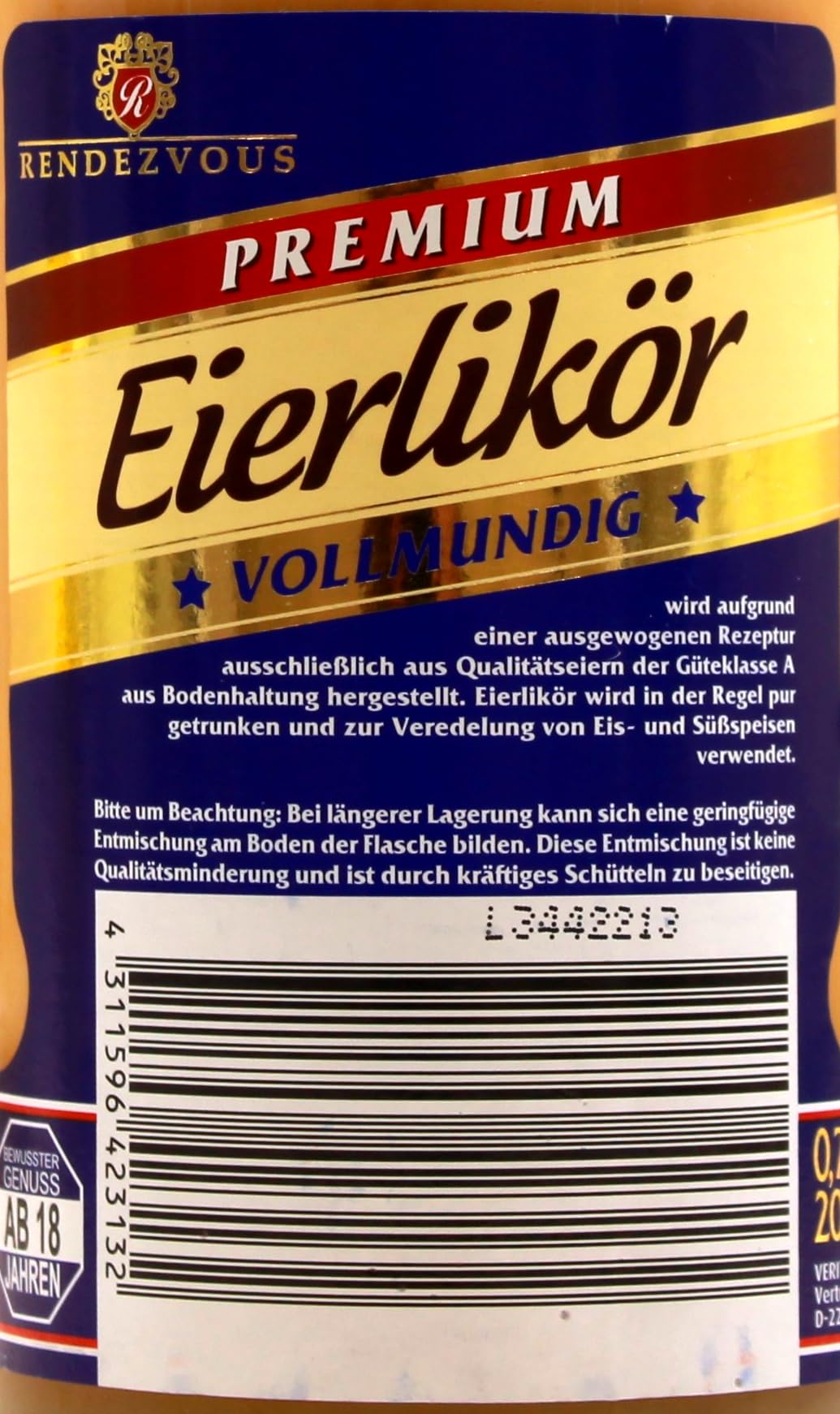 Rendezvous Eierlikör Advocaat -vollmundig- (6 x 0,7L)
