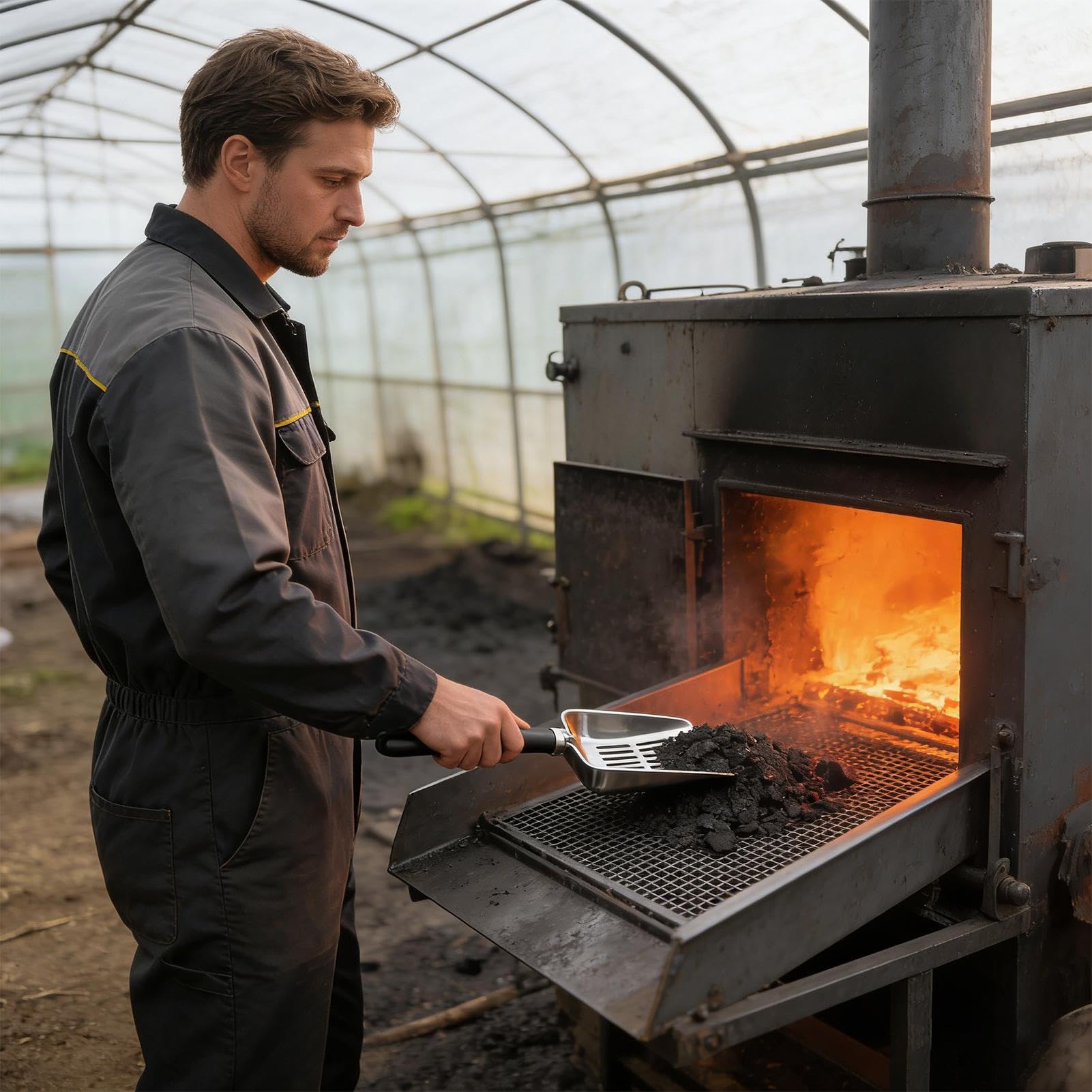Setacciatore di Ceneri - 32.5 cm per Carbone Resistente alle Alte Temperature,Pala Forata in Acciaio Inossidabile per Cenere del - per Campeggio Giardino Interno ed Esterno