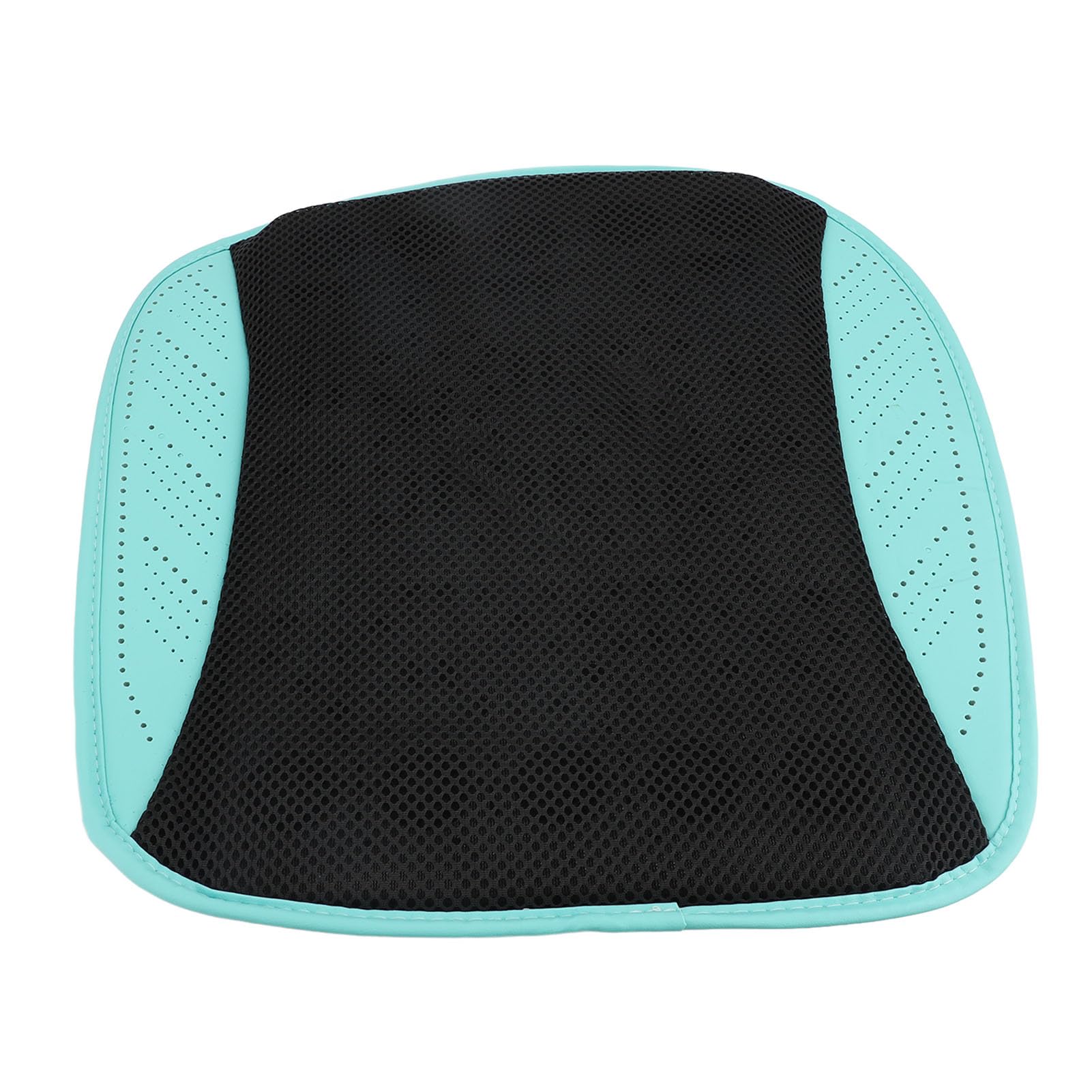 Domary Cojín de Asiento con Refrigeración por USB, Cojín Antideslizante Inteligente de Malla Seda Hielo con 8 Ventiladores para el Hogar, el Coche, la Oficina Velocidades (Cian Negro)