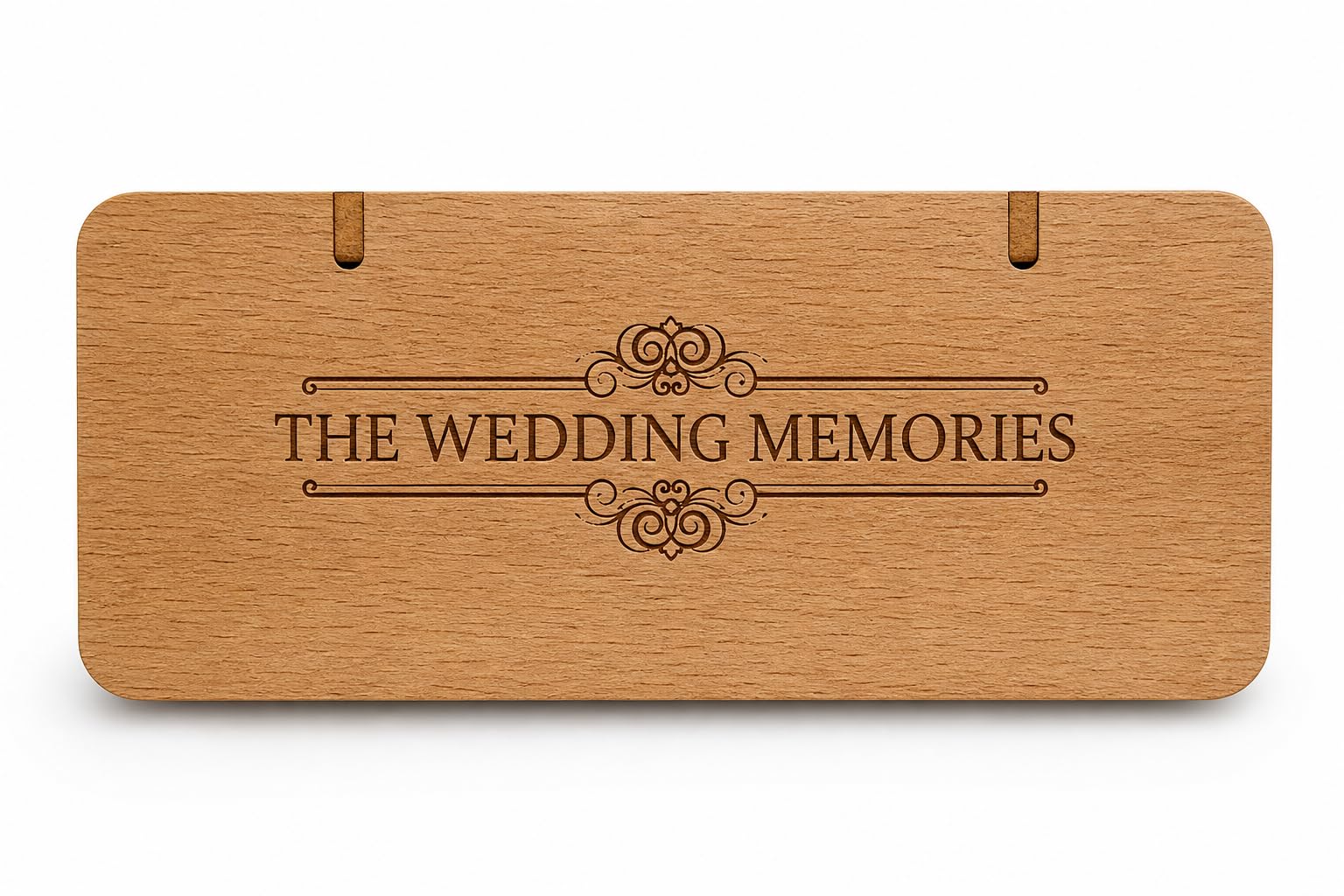 Wooden USB Flash Drive and Memory Card Storage Box, 7.5x2.5 Inch, Wedding Memories Engraved, Compact Organiser Case-image-49