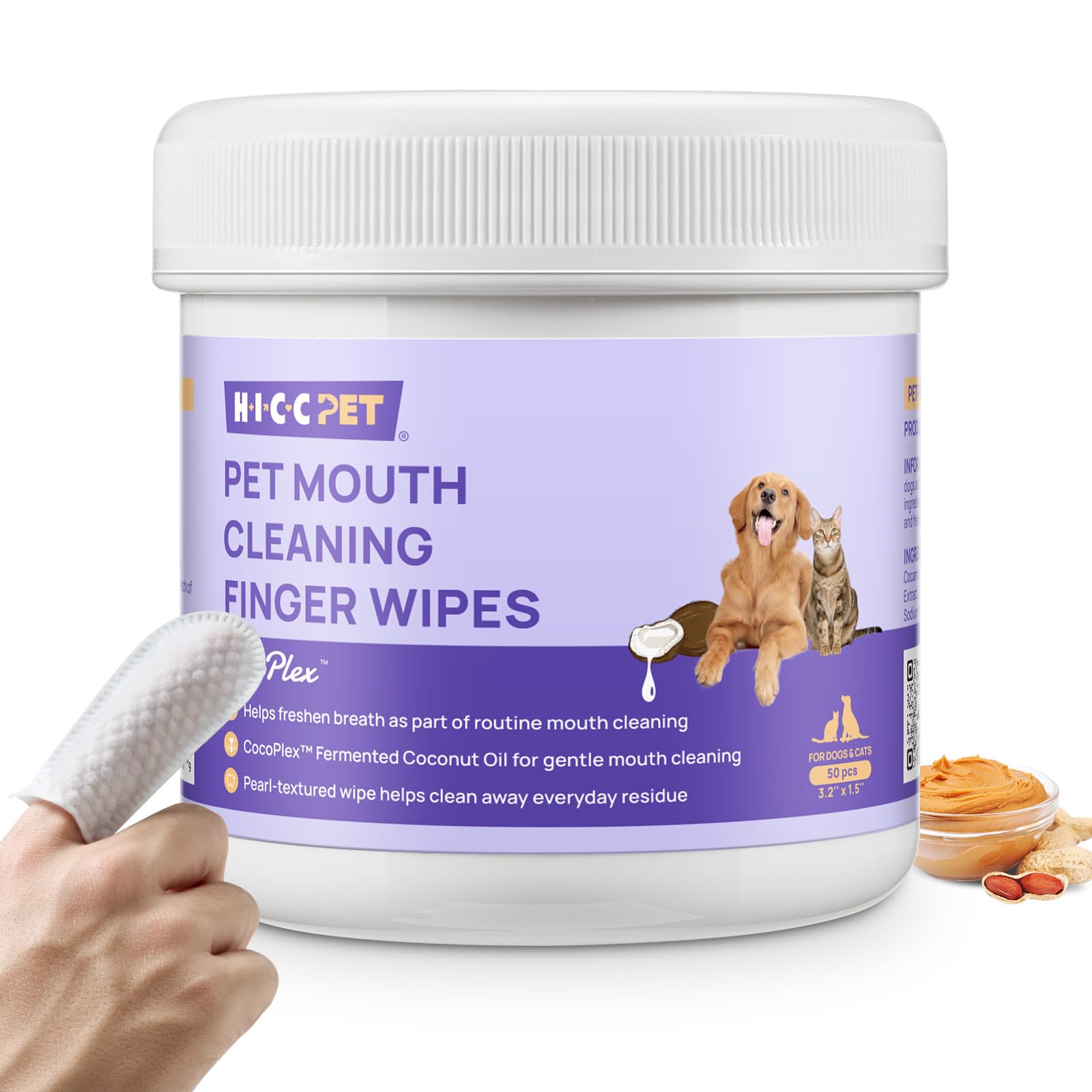 HICC PET Mouth Cleaning Finger Wipes