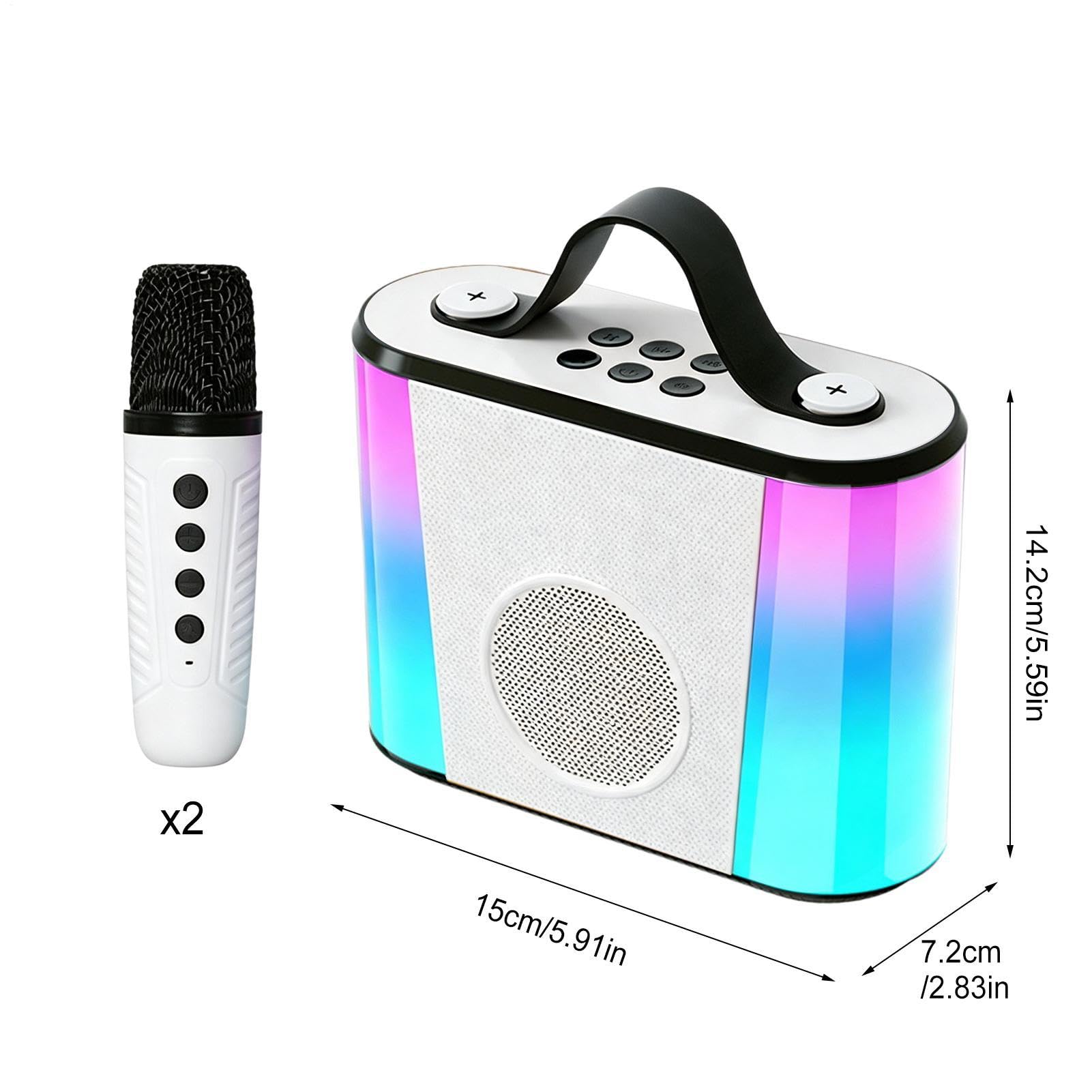 Máquina De Karaoke para Niños con 2 Micrófonos Inalámbricos Y Altavoz