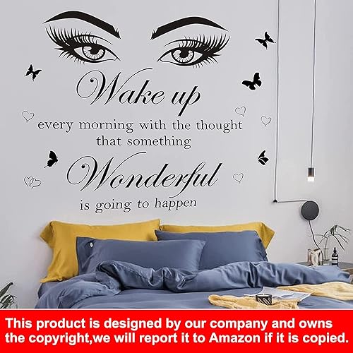 Miniatura 5 de Pegatinas inspiradoras para pared con texto en inglés Un pequeño pensamiento positivo en la mañana puede cambiar tu día entero