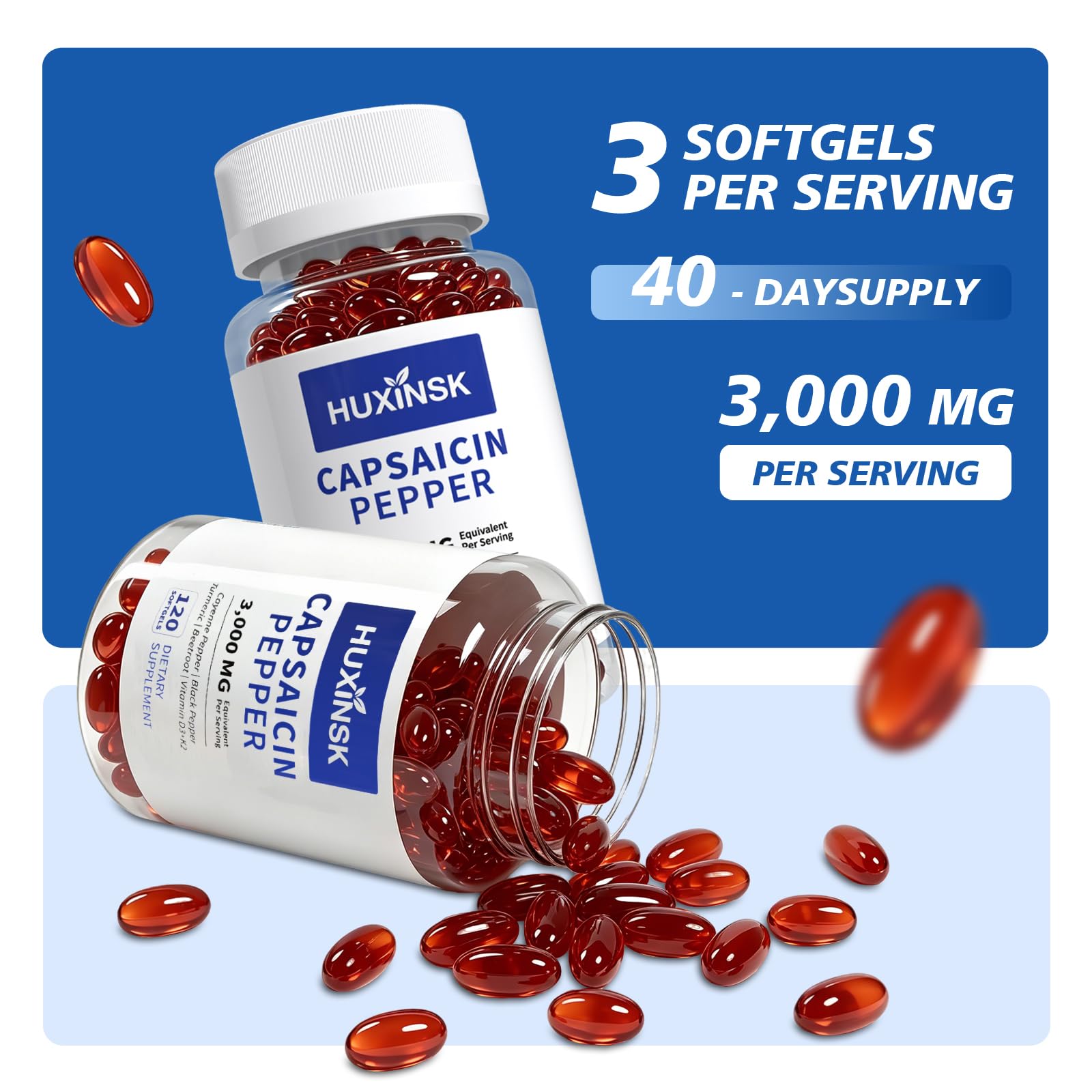Cayenne Pepper Capsaicin Power, Support Digestive & Gut Health 120 Softgels — Amazon image 5