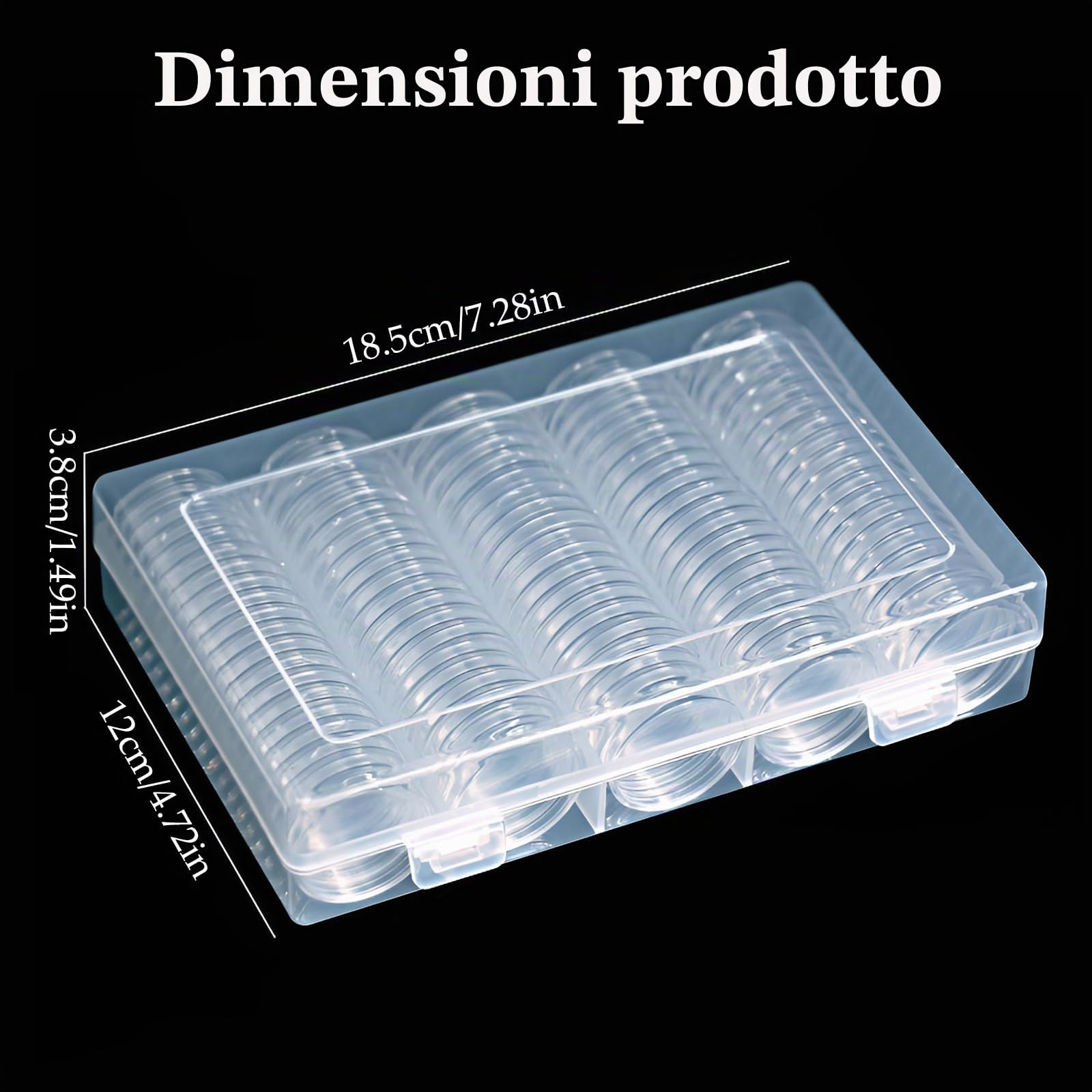 100 Pezzi Capsule di Monete, 30 mm Custodie per Monete in Plastica, Scatola Portamonete, Trasparente Rotondo Scatola Portamonete con 100 Guarnizione in Schiuma, 5 Dimensioni (17/20/25/27/30mm)