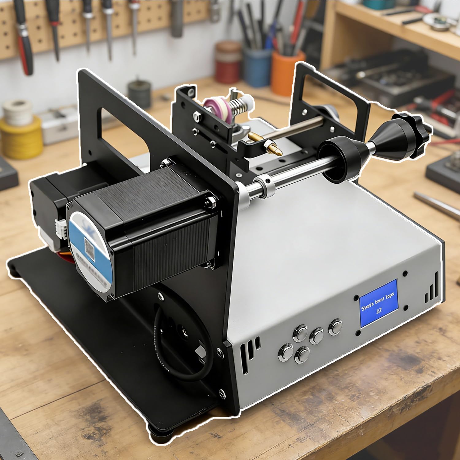 YXYLJOZ Industrial Automatic Coil Winding Machine, Cable Wiring Tool, 10cm Diameter Spool, 10cm Winding Width, for Coils, Fishing Lines, Silk Threads