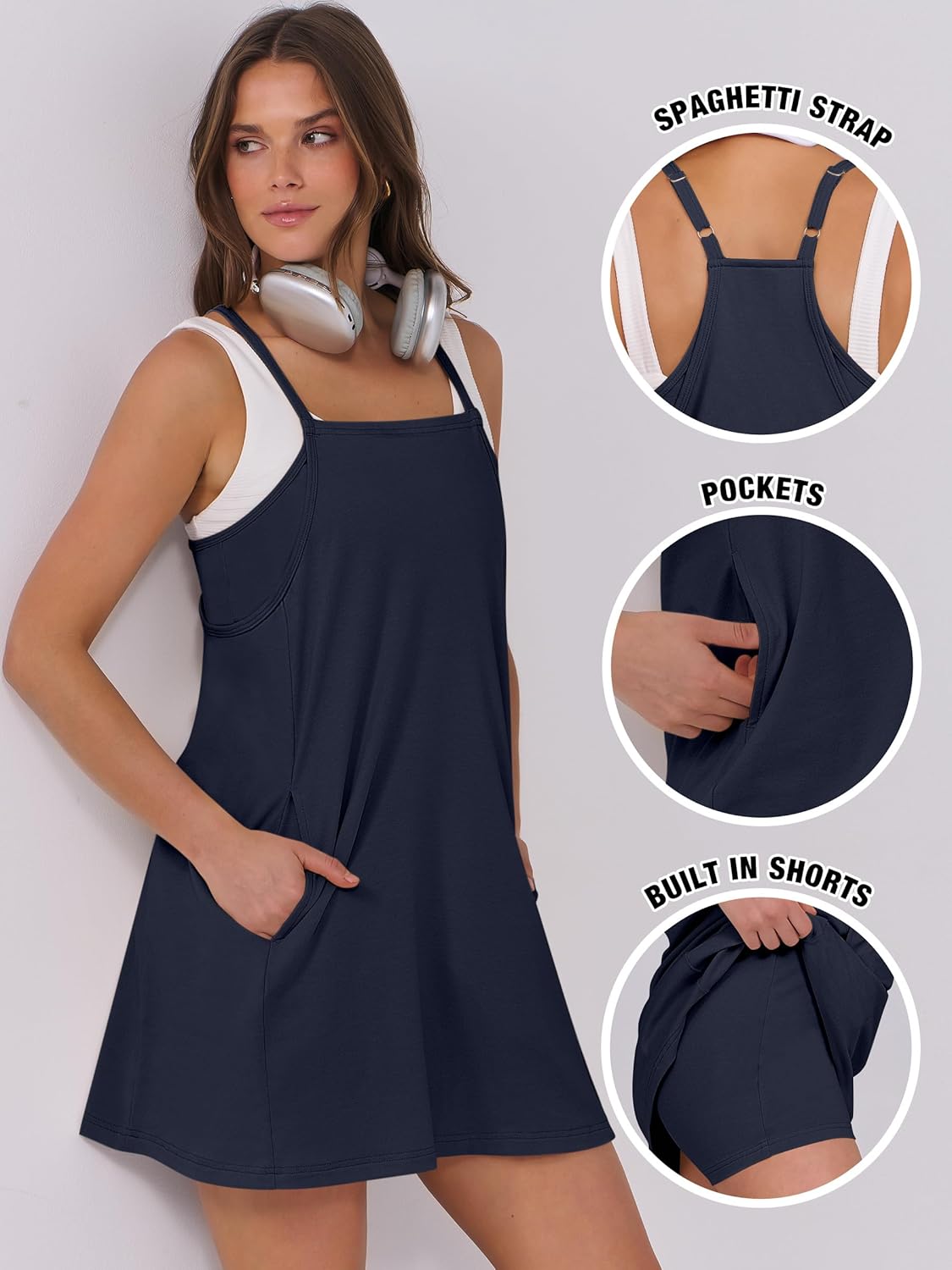 ANRABESS Women Summer Dress 2026 Beach Vacation Outfits Tennis Athletic Workout Romper Dress Built in Shorts Travel Clothes - Image 6