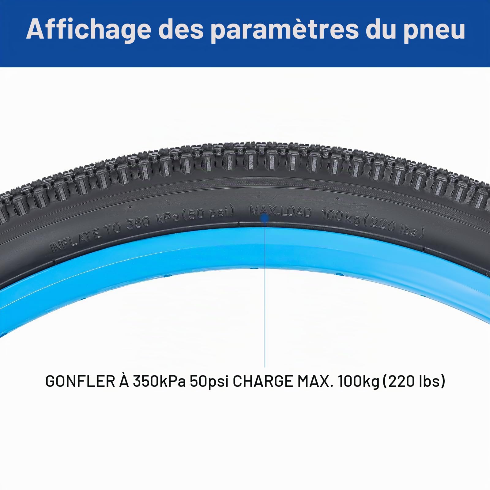 26x2.35 Pneu vélo 57-559 26 x 2.35 Pneu, 26 Pouces Manteau vélo Pliable adapté pour 26x2.30 26x2.35 26x2.40 City/Mountain/Course Pneus Bicyclette (Un)