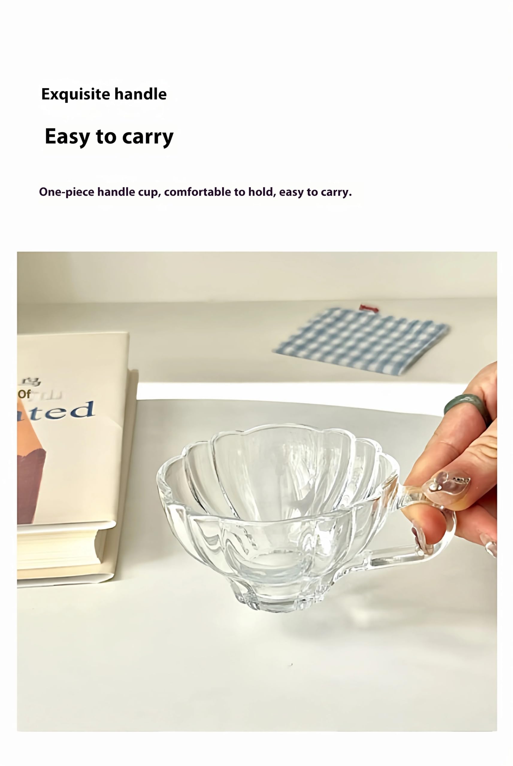 Avastro 120ml Glass Coffee Cup Palace Style Afternoon Tea Small Cups High Beauty Dessert Cup Dim Sum Sets Pack of 2 4