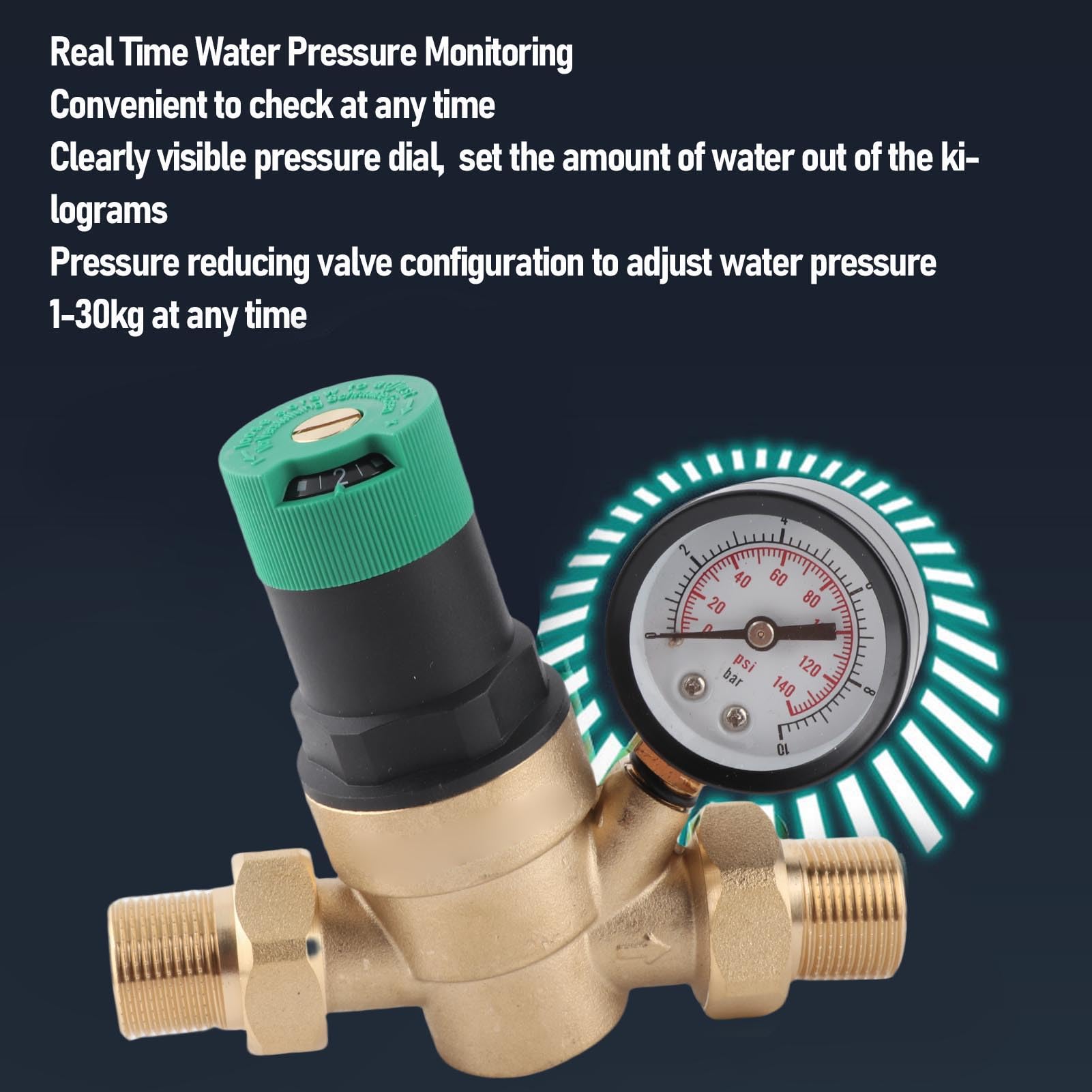 Water Pressure Regulator Brass Multifunctional Filter Easy (3/4