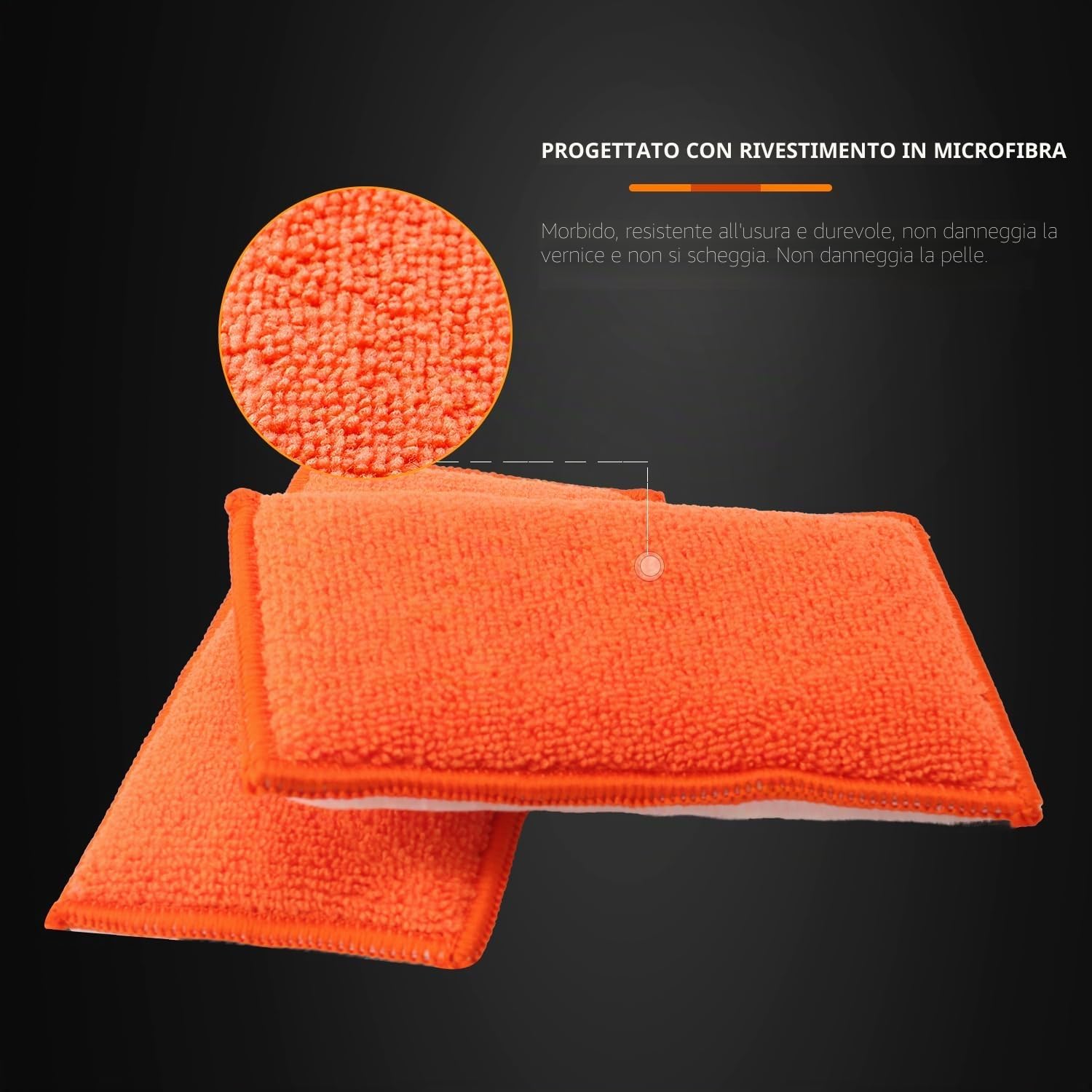 SPTA Applicatore in Spugna, 8 Pezzi tamponi applicatori in schiuma di cera in microfibra, Tampone Applicatore per Lucidatura Cera Auto Pulito per la Distribuzione Liscia e Delicata di Cere
