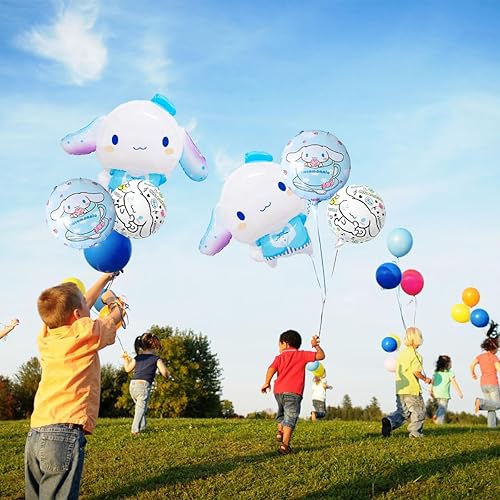 Miniatura 7 de Juego de 6 globos de fiesta de cumpleaños de anime Kawaii, bonitos globos de papel de aluminio, globos de fiesta Kawaii para niños, globos de