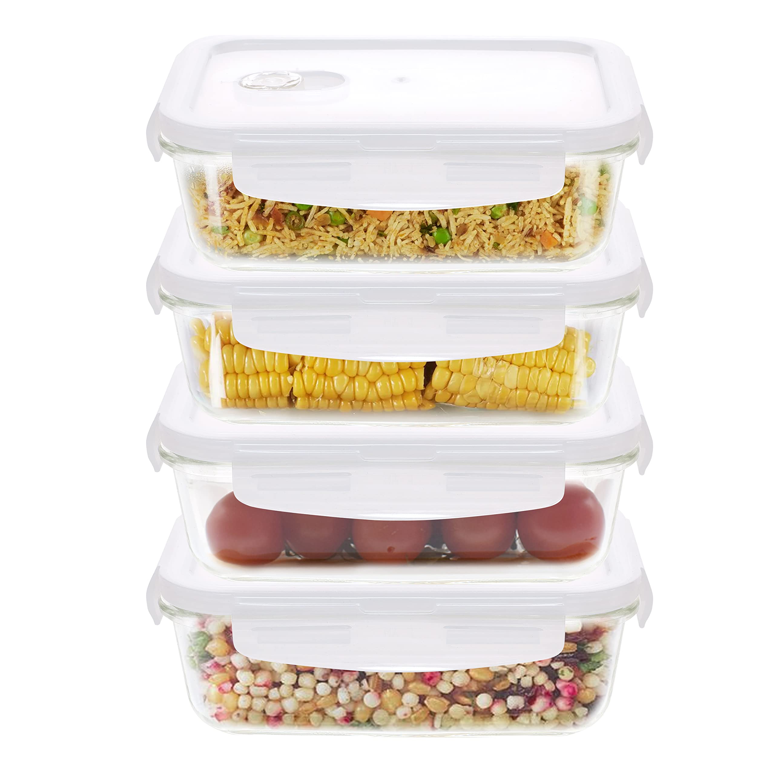 Glass Food Containers - Set of 4 -20 Glass Food Containers - Set of 4 -20