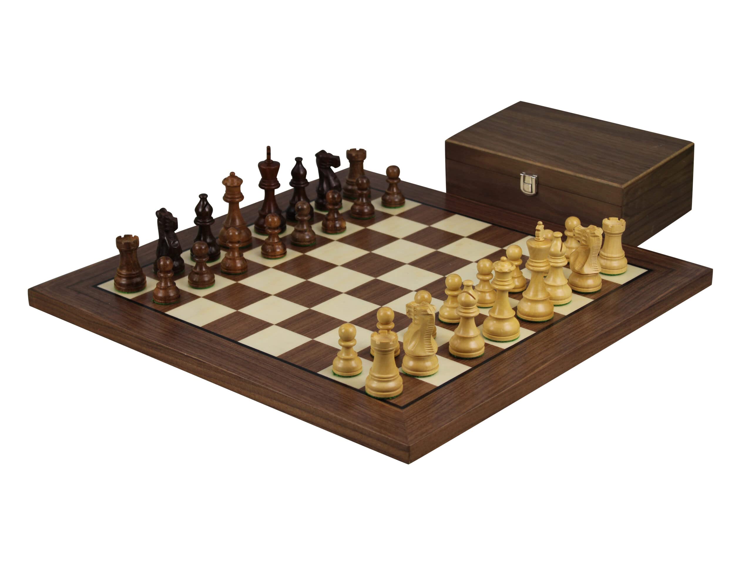Helena - Set di scacchi a tavola piatta, 50,8 cm, in legno di Sheesham Atlantic Classic Staunton, 9 cm
