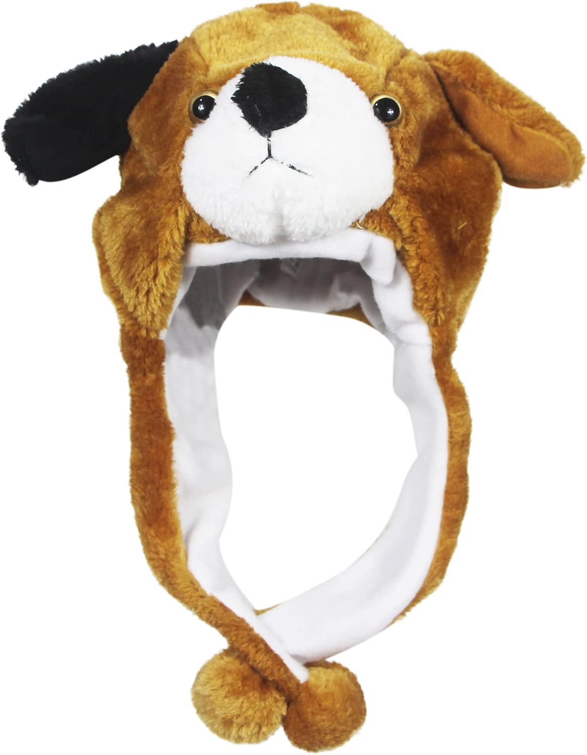 Timiot Cute Plush Animal Character Winter Hat Fun Ski Cap with Detailed Animal Face Long Ear Straps with Pom Pom Ends - Image 2