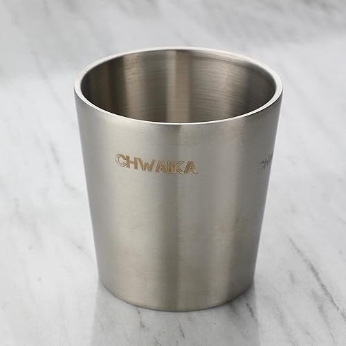 Miniatura 3 de Juego de 4 tazas de té de acero inoxidable de doble pared de 7 onzas, taza de té chino sin mango, taza de té de yerba mate coreana (estilo A)