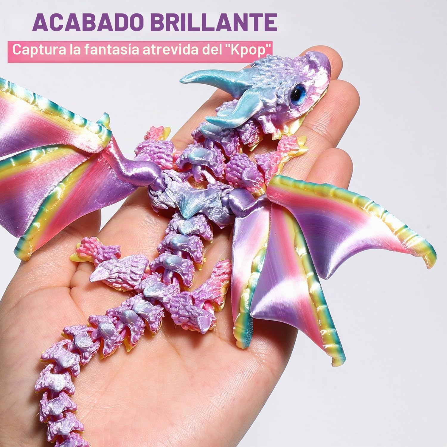 Dragón Articulado con Alas Impreso en 3D – Fidget spinner Flamewing, juguete de Cómo entrenar tu dragón, Dragon Juguete Flexible con Articulaciones Móviles, Decoración Hogar y Oficina, Regalo Navidad