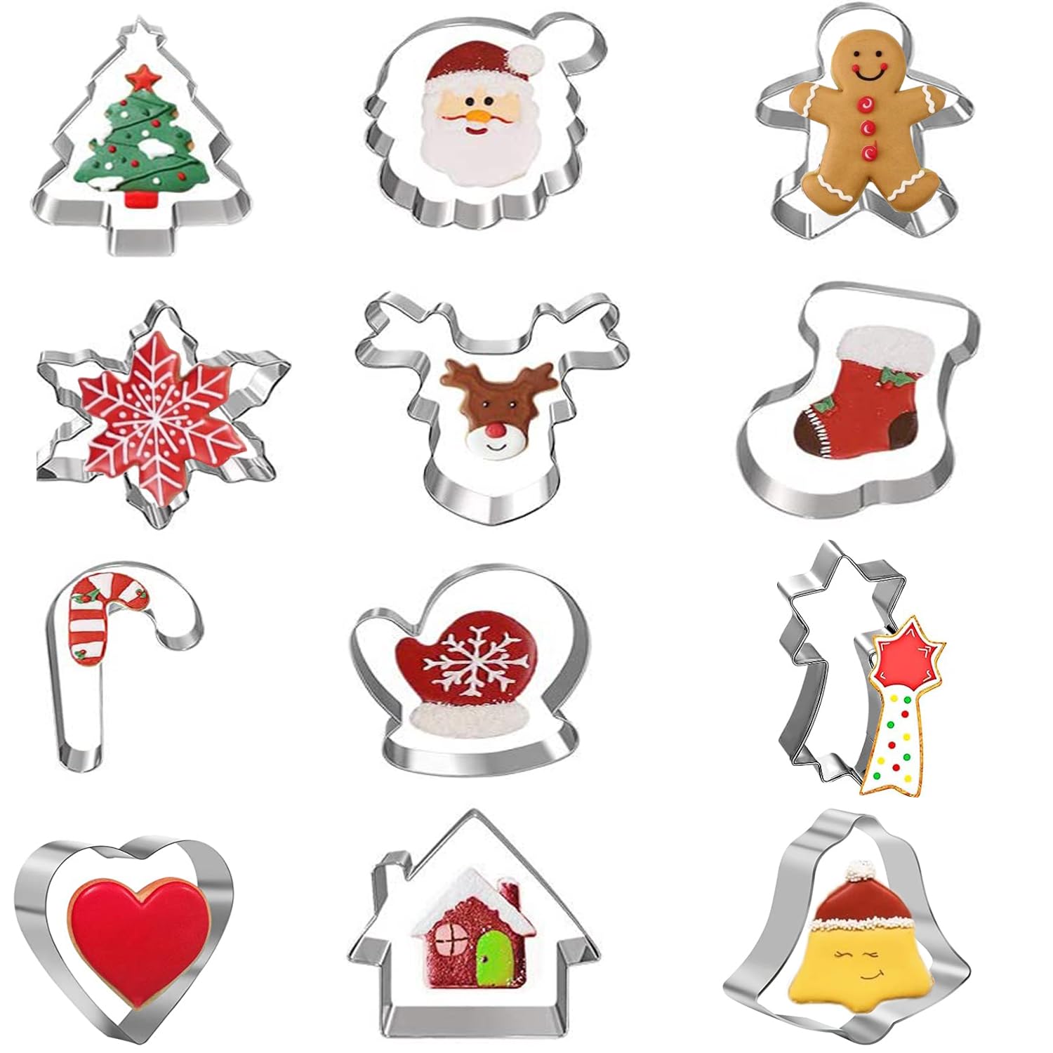 28 Emporte-pièces De Noël Miniatures - Pour Biscuits, Sablés, Pâtisserie - Formes Variées (bonhomme De Neige, étoile, Cadeau…)