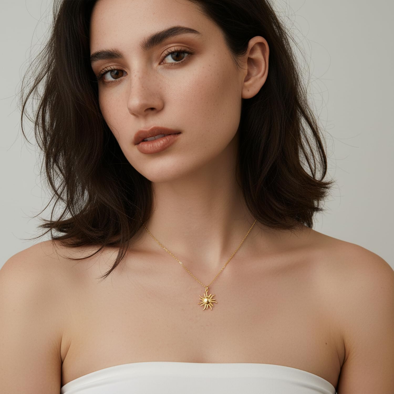 14K Gold Necklaces for Women Gold Necklace for Women Trendy Sun Necklace Bright Enchanting and Full of Charm Sun Pendant Necklaces for Womens