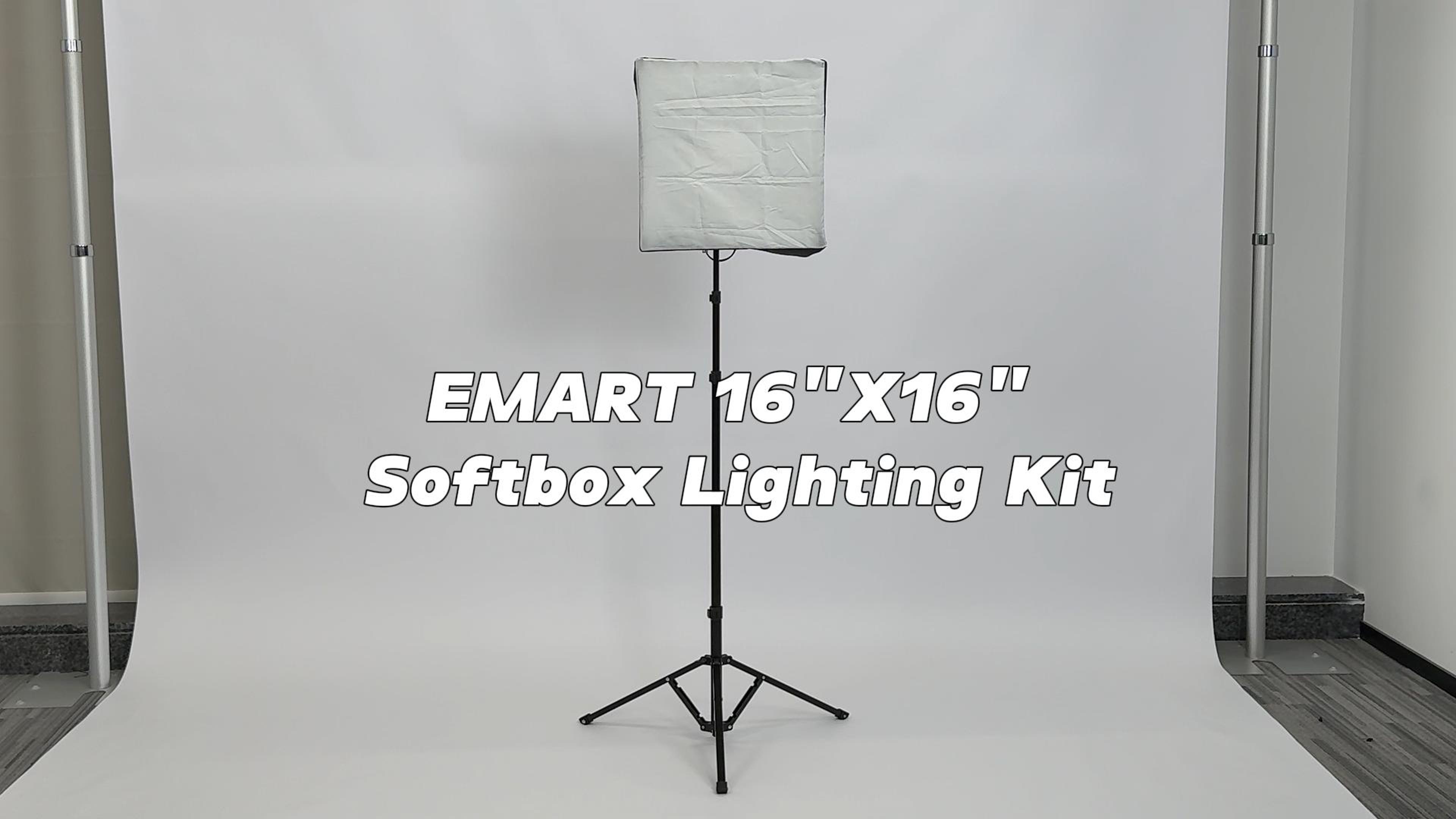 EMART Softbox Set Fotostudio, 40X40cm Softbox 85W LED Fotolicht mit 165cm Stativ, Professionelle Fotografie Beleuchtung Set für Studioleuchten, Portrait, Videoaufnahmen