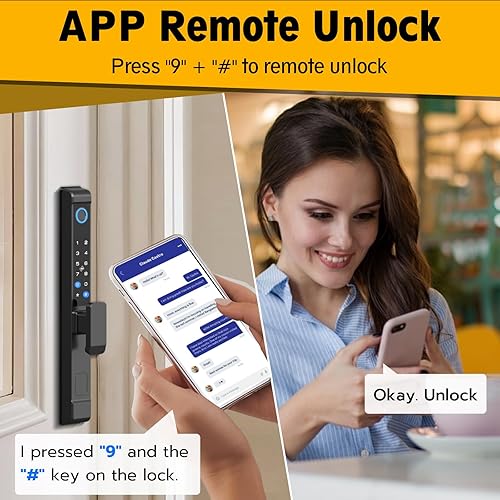 Miniatura 9 de Eseesmart - Cerradura de puerta corrediza de cristal, cerradura inteligente para puerta corredera con código de huellas dactilares, teclado con