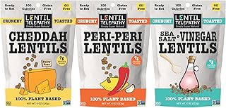 Lentil Telepathy Healthy Variety Snack Pack - Plant-Based, Gluten-Free, Non-GMO, Vegan-Friendly, High Protein, Kosher Crunchy Snack for Healthy Snacking, 4 Ounce Bags (Savory Flavor Pack of 3)