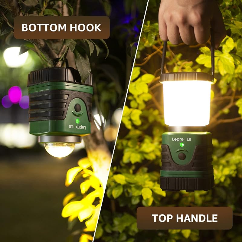 Lepro LED Kemping Lámpa 4400mAh Akkumulátorral, Hordozható Fényszóró Kampóval