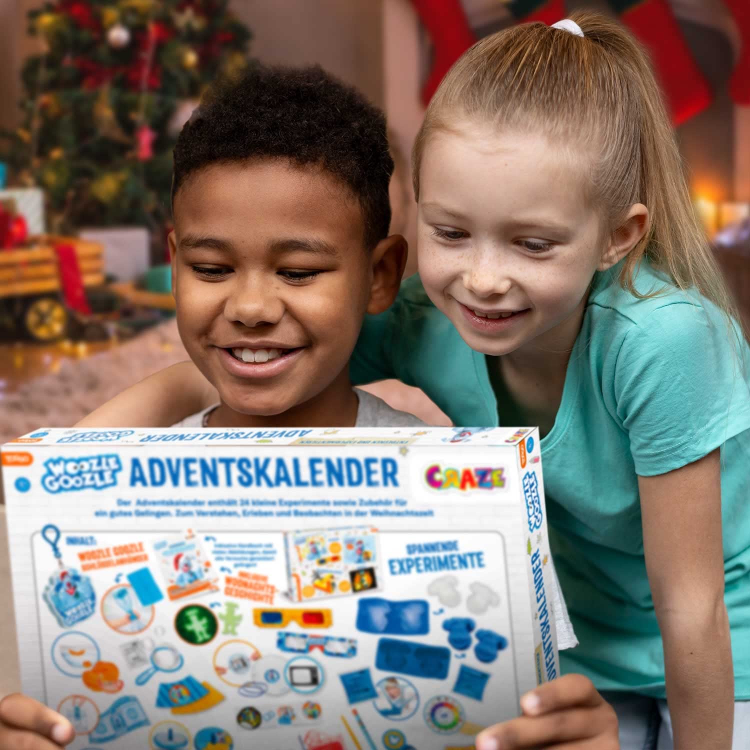 CRAZE-WOOZLE GOOZLE Adventskalender 2021 Adviento de Crazy Woodle Goodle 24683, divertido, creativo calendario de Navidad niñas, color sorpresas
