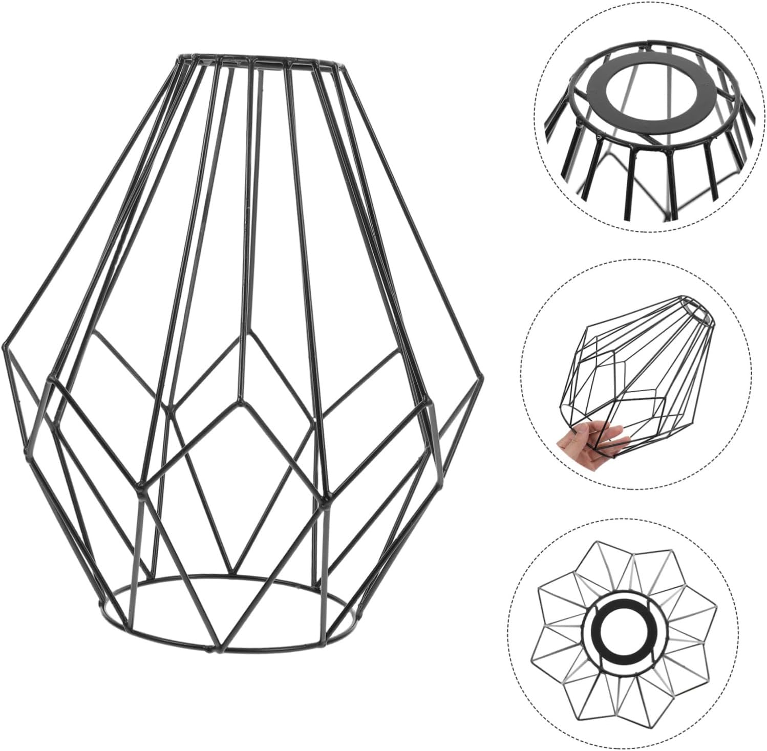 Balacoo Metal Wire Cage Lamp Shade Vintage Pendant Light Cover for Dining Room Living Room and Industrial Lighting Fixture Black Design