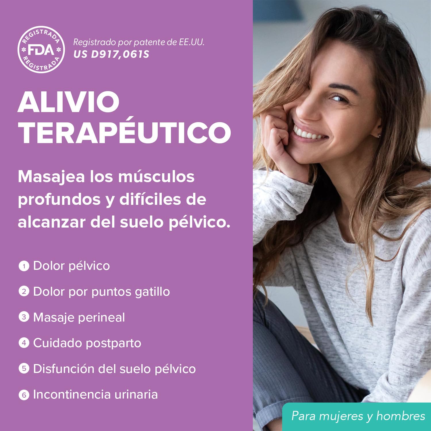 Intimate Rose Varita con vibración para aliviar el dolor muscular pélvico - Uso en Fisioterapia Pélvica para la Liberación de Puntos Nerviosos y Puntos Sensibles - Hombres y Mujeres