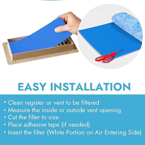 Miniatura 5 de NORTHWEST ENTERPRISES Filtros de ventilación de aire  Filtros de ventilación de piso cortados a medida para el hogar  MERV 8 Corte electrostático