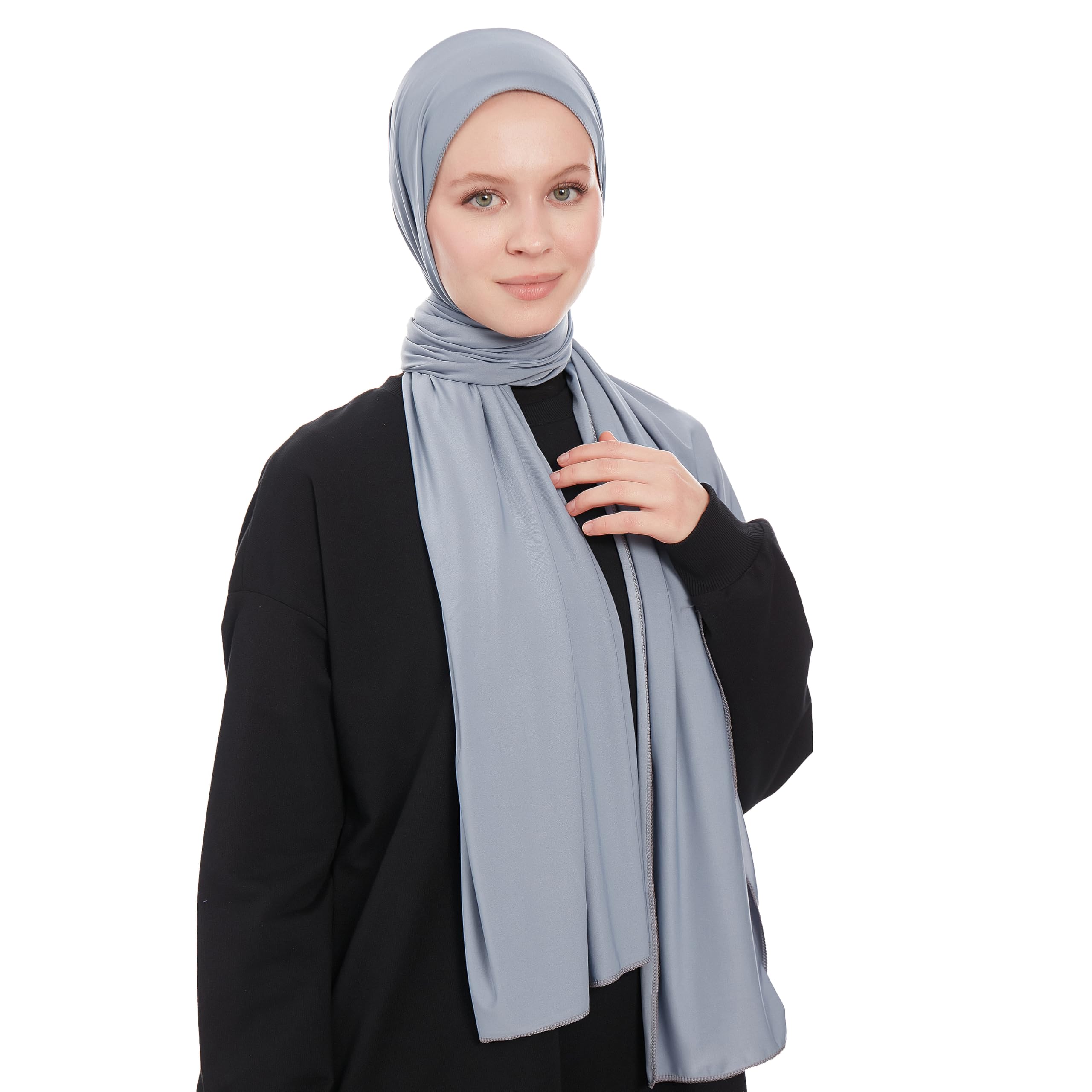 Hijab Scarf for Women - Jersey Hijab Head Scarf - Muslim Headscarf - Headwrap for women, Hijabs Scarves – Premium Jersey Quality 180x70 cm Indigo
