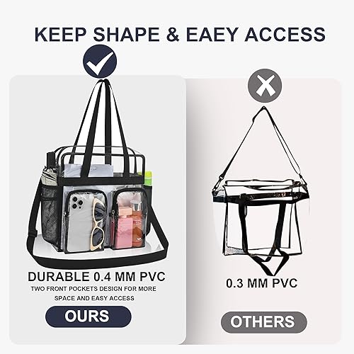 Vista 70 de Oraben Bolsa transparente transparente aprobada para estadios de 12 x 6 x 12 pulgadas, bolsa de estadio para trabajo, juegos deportivos, gimnasio