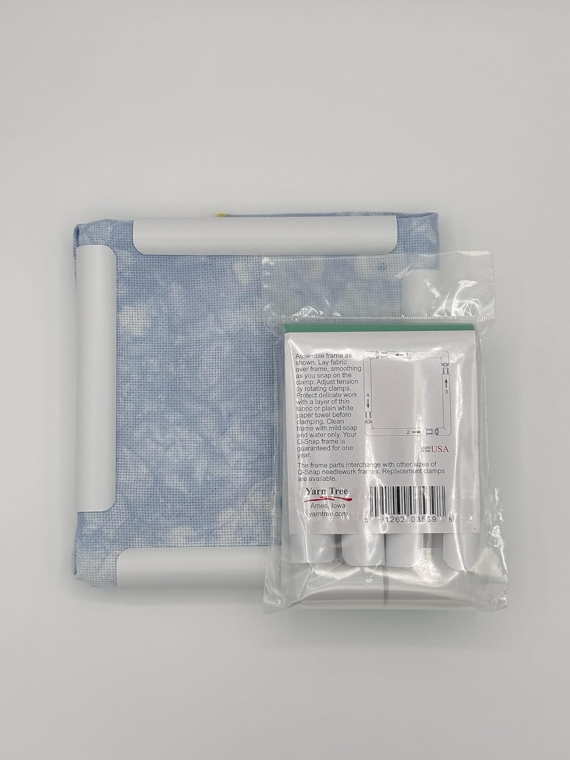 VolcanoStitching Q-Snap Cross Stitch Frame Embroidery Bundle - 6x6, 8x8, 11x11 and Extension Kit Q-Snaps Set with Hand-Dyed Aida 18 Count Cross Stitch Fabric