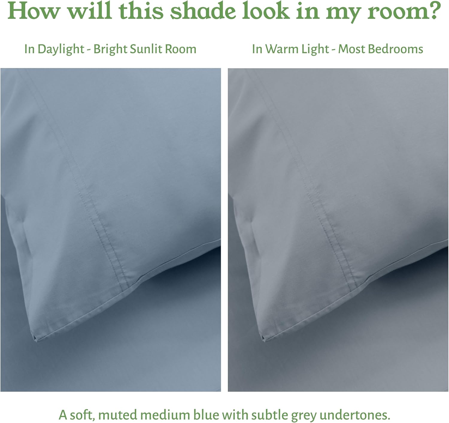 California Design Den 100% Organic Cotton Sheets King - Cool and Crisp Percale Sheets King Size Set with Deep Pockets, Durable Bedding Set - Blue Hydrangea - Image 3