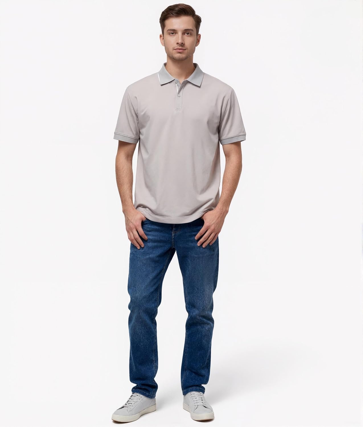 Men's Polo Shirts Collared Golf Shirt Performance T-Shirt Sport Button Down Tee Summer Casual Shirt - Image 2