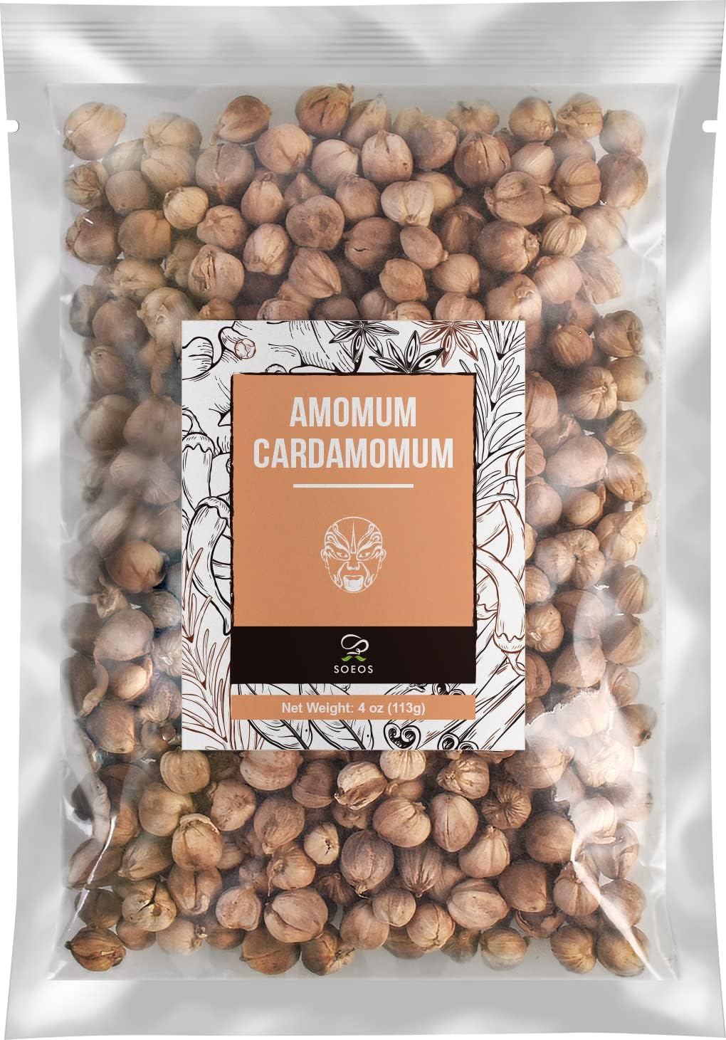 Amomum Cardamomum 4oz (113g), Authentic Herb, White Cardamom, Dried Bai Dou Kou, Amomum Krervanh, Round Cardamon, Cardamon Cluster, White Fruit Amomin, Elettaria Cardamomum, Fructus Amomi.