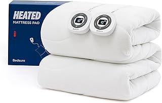 Bedsure Heated Mattress Pad King - Bed Warmer with Memory & Preheat Functions, 12-Hour Auto Off & 10 Heat Settings, Dual Controllers, Fast Heating, Coral Fleece Electric Mattress Pad King, 78"x80"